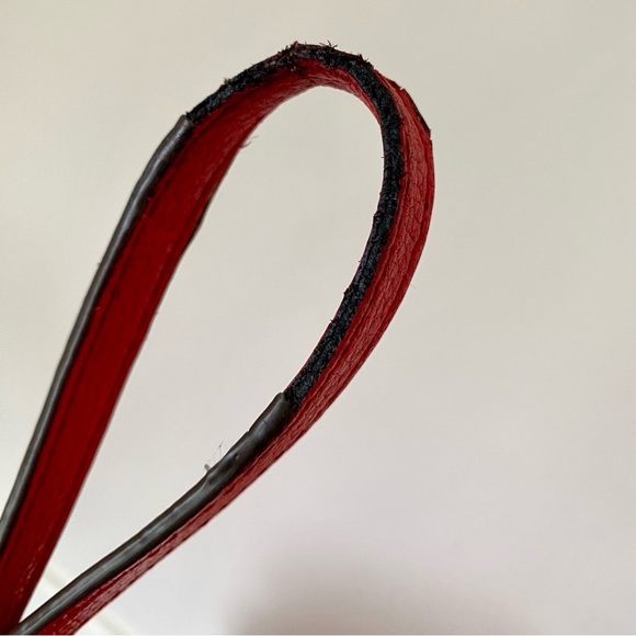 Tory Burch Perry Red Pebble Leather Triple Compartment Tote/Shoulder Bag - Picture 16 of 16